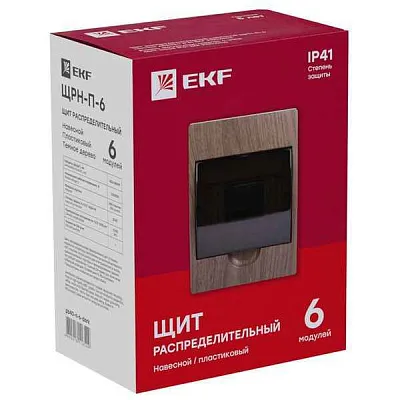 Щит ЩРН-П-6 IP41 темное дерево PROxima EKF pb40-n-6-dark 