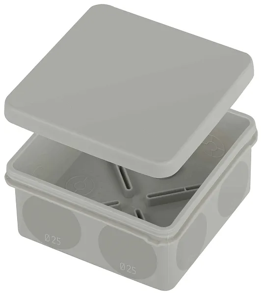 Коробка расп. о/п 103x103x32 IP66 2-комп. атм.стойкая прямой монтаж серая HEGEL КР2402 (56шт/уп)