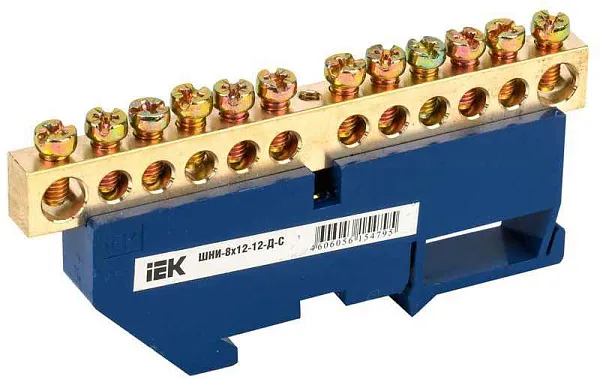 Шина нулевая на DIN-изол. ШНИ 8х12-12-Д-С IEK YNN10-812-12D-K07 