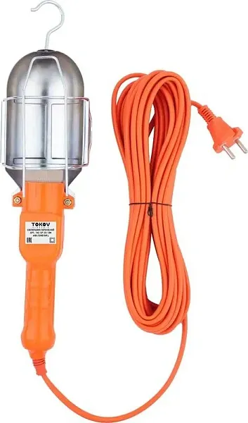 РВО 220В 10м  переносной ПВС 2х0,75 60Вт IP20 TOKOV ELECTRIC