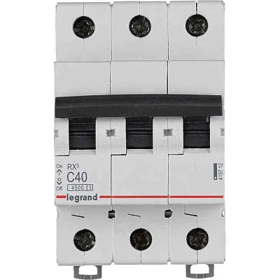 Выключатель автоматический модульный 3п C 40А 4.5кА RX3 ИЭК Leg 419712 