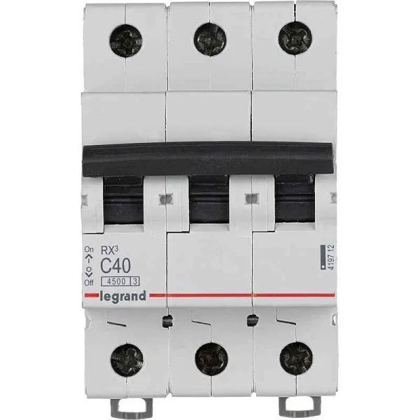Выключатель автоматический модульный 3п C 40А 4.5кА RX3 ИЭК Leg 419712 