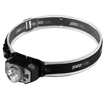 Фонарь аккумуляторный налобный AccuH1-L5WZ-bk zoom LED 5Вт + 2хRED SMD IP54 5 режимов: 100проц. 180лм 3.5ч/50проц. 110лм 5.5ч/30проц. 65лм 15ч/красн. 28ч/мигающ. красн. 12ч аккум. 0.8А.ч управл. жестами черн./сер. JazzWay 5036642