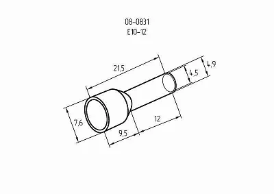 Наконечник штыревой втулочный изолир. (НШВИ F-12мм) 10кв.мм (СЕ100012red) красн. REXANT 08-0831 
