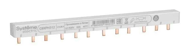 Шинка гребенчатая 3п (L1L2L3) 63А 12мод. 18мм SE C9XPH312 