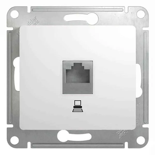 ШЭ Глосса Роз.комп. с/у RJ45, кат.5е (белый, б/рамки) GSL000181K (10шт/уп)