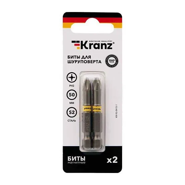 Бита PH2х50мм для шуруповерта (уп.2шт) Kranz KR-92-0415-1 