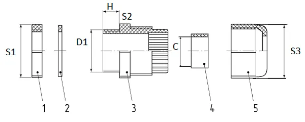 Сальник MG 40 пластик (22-32мм) IP68 серый ГОФРОМАТИК 