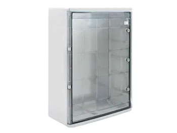Щит навесной 700X500X250мм (ВхШхГ) с монт. панелью 645X435мм (ВхШ), с комплектом крепления на стену, дверь прозрачная, IP65, поликарбонат