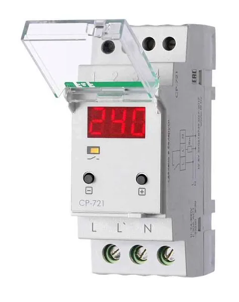Реле напряжения CP-721 (50-450В 30А 2 модуля IP20 монтаж на DIN-рейке)(аналог УЗМ) F&F EA04.009.003 