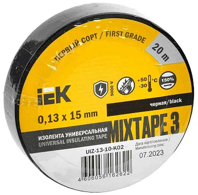 Изолента ПВХ 0.13х15мм (рул.20м) черн. IEK UIZ-13-10-K02 