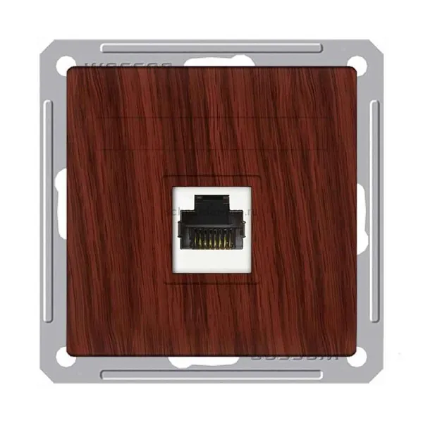 ШЭ 59 Роз. телеф.двойная  с/у RJ11 (мореный дуб, б/рамки)(10шт) RSI-251TT-9-86