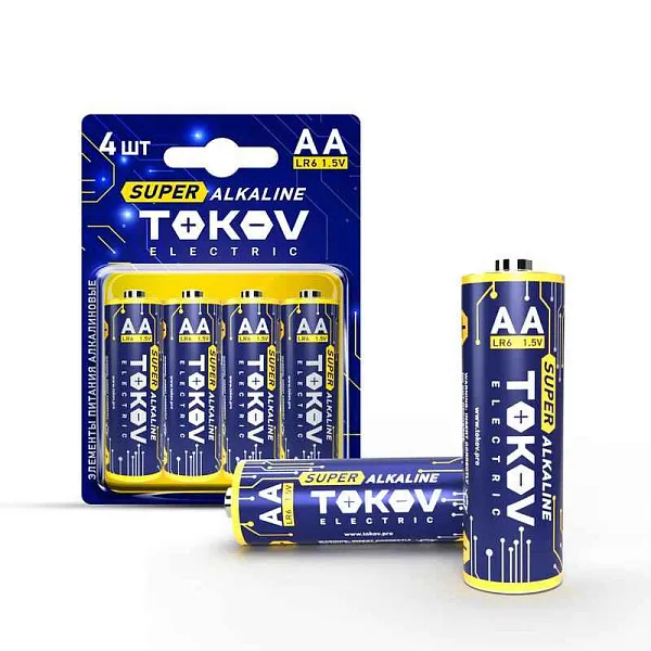 Элемент питания алкалиновый AA/LR6 (блист.4шт) TOKOV ELECTRIC TKE-ALS-LR6/B4 