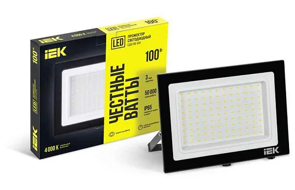 Прожектор светодиодный СДО 06-100 IP65 4000К черн. IEK LPDO601-100-40-K02