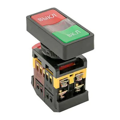 Кнопка AS-22N "Пуск-Стоп" прямоугольная 220В NO+NC EKF pbn-as-rec 