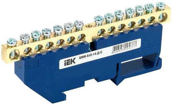 Шина нулевая на DIN-изол. ШНИ 6х9-14-Д-С IEK YNN10-69-14D-K07 