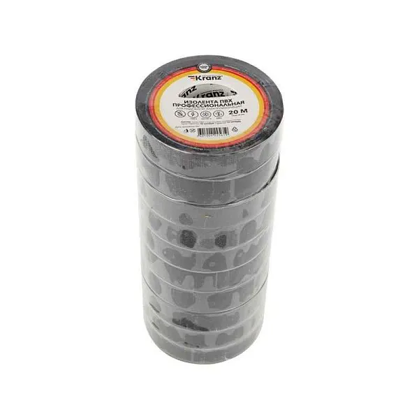 Изолента ПВХ профессиональная 0.18х19мм 20м черн. Kranz KR-09-2806 