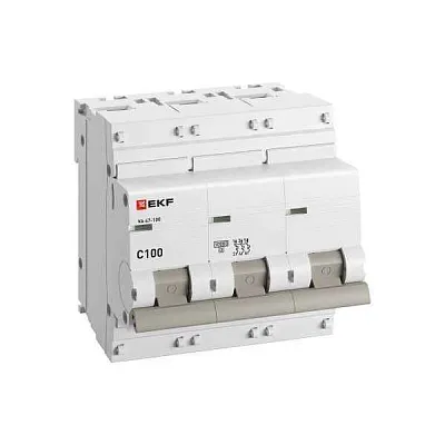 Выключатель автоматический модульный 3п C 100А 10кА ВА 47-100 PROxima EKF mcb47100-3-100C-pro 