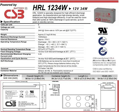 CSB HR 1234W F2 - купить в Москве - ООО Гамма-компоненты