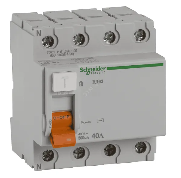 Авт.диф. 4п 63А  30мА  АВДТ 64 6кА АС SHCET 