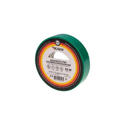 Изолента ПВХ профессиональная 0.18х19мм 20м зел. Kranz KR-09-2803 