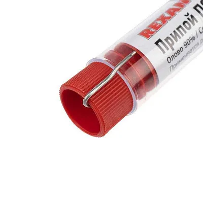 Припой без канифоли ПОС-30 10г d1.0мм (Sn30 Pb70) колба Rexant 09-3091 