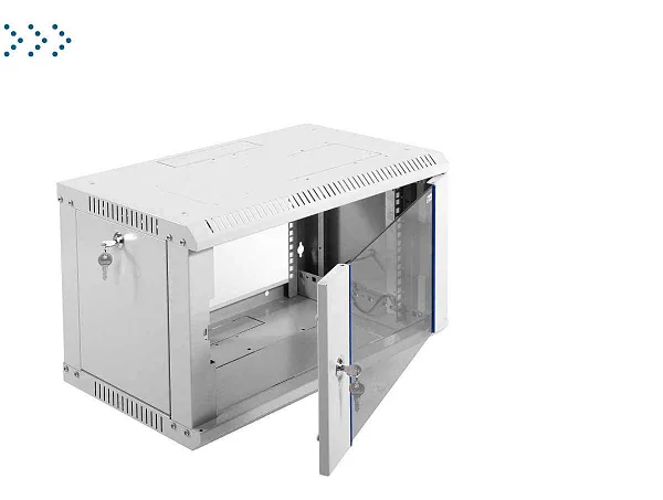 Шкаф телекоммуникационный настенный разборный 6U (600х350) дверь стекло 