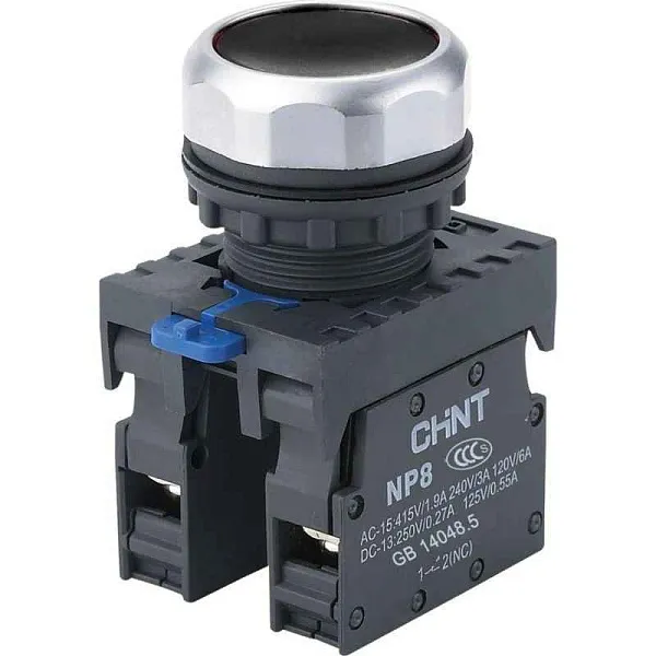Кнопка управления NP8-11BN/2 без подсветки черн. 1НО+1НЗ IP65 (R) CHINT 667112 