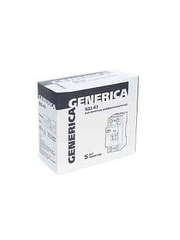 Выключатель дифференциального тока (УЗО) 2п 25А 30мА тип AC ВД1-63 GENERICA MDV15-2-025-030