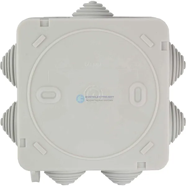 Коробка расп. о/п 100x100x50  IP55 7вводов с крыш. HEGEL  КР2604   (74шт/уп)