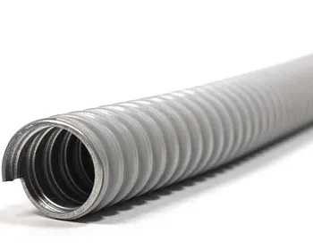 Металлорукав в ПВХ изоляции МПГ нг толстостенный 32 (20 м/уп.) серый с протяжкой ГОФРОМАТИК