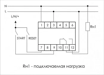Реле времени PCS-516 8А 230В 1 перекл. IP20 многофункц. вход: START/RESET монтаж на DIN-рейке (аналог РВО-1М) F&F EA02.001.013