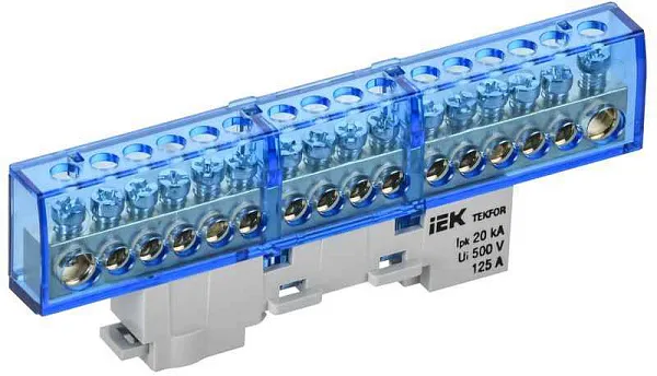 Шина нулевая N изол. на универс. держ. 8х12-16-С TEKFOR IEK TF-NN20-16-KL-K07 