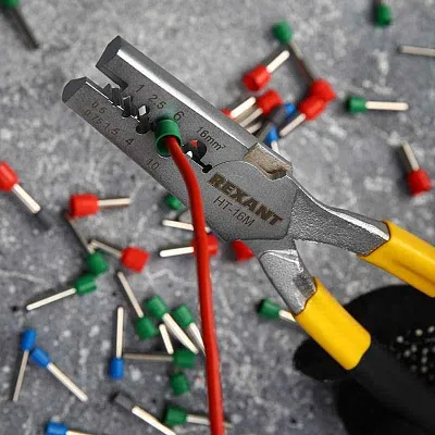 Пресс-клещи для обжима втулочных наконечников 0.5-16кв.мм (HT-16M) Rexant 12-3208 