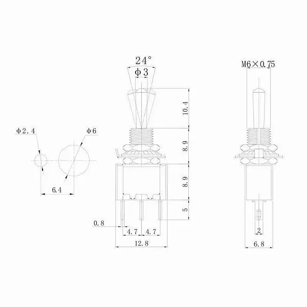 Тумблер 250В 3А (3с) ON-ON 1п Micro (MTS-102) Rexant 36-4010 