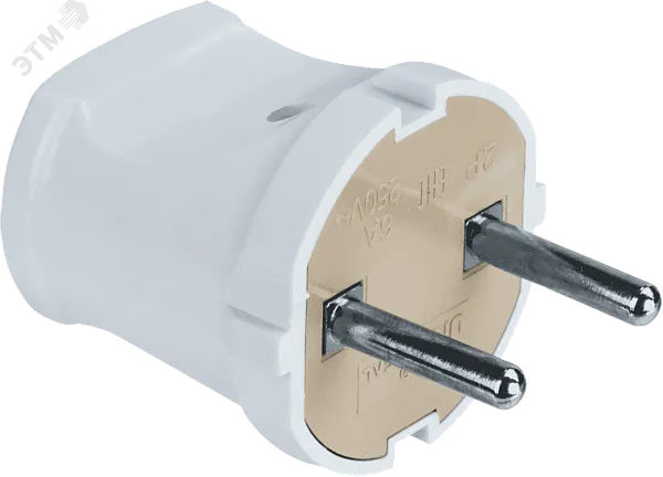 Вилка штепсел. прямая б/з белая NCA-PL01-6A-X-WH Navigator 61 358