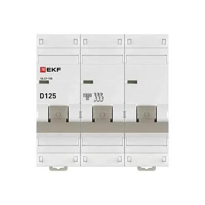 Выключатель автоматический модульный 3п D 125А 10кА ВА 47-100 PROxima EKF mcb47100-3-125D-pro 