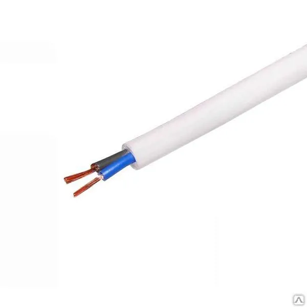 Провод ПВС 2x0,75 (бел), (ПВСн 2x0,75) ККЗ, РФ