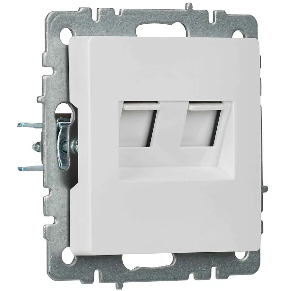 ИЭК Брайт Роз. комп. 2-ая RJ11+RJ45 кат.5E РК/Т12-Бр.Ж жемч IEK