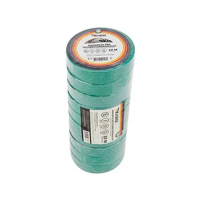 Изолента ПВХ профессиональная 0.18х19мм 20м зел. Kranz KR-09-2803 