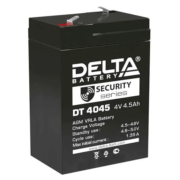 Аккумулятор ОПС 4В 4.5А.ч для прожекторов DT 4045 Delta 4614010040021 - купить в Москве - ООО Гамма-компоненты