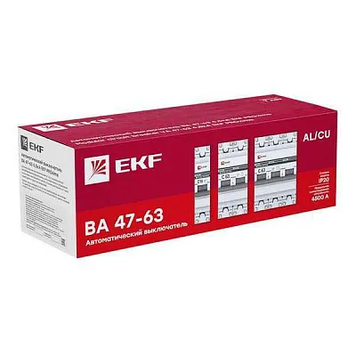 Выключатель автоматический модульный 2п C 6А 4.5кА ВА 47-63 PROxima EKF mcb4763-2-06C-pro 