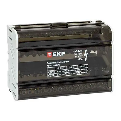 Шина нулевая в корпусе 4х15 EKF sn0-4x15 