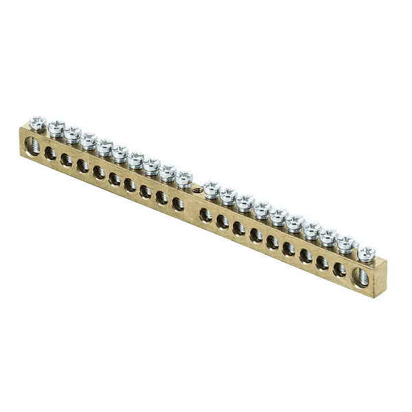 Шина PEN "ноль-земля" 6х9 20 отвер. латунь крепеж по центру PROxima EKF sn0-63-20 