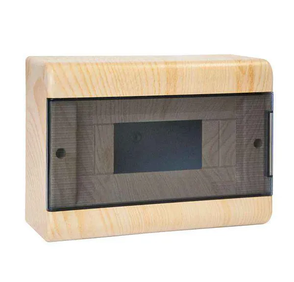 Щиток ОП Тусо 12мод. с прозр. двер. 280х190х93мм IP40 сосна на светл. основе Рувинил 68012-27М 