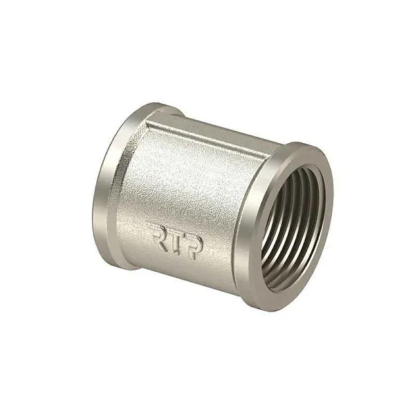 Муфта соединительная латунь внутр. резьба 1/2дюйм никель (инд. упак.) RTP 34905 