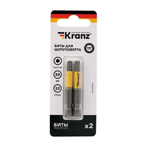 Бита для шуруповерта Torx T25х50мм (уп.2шт) Kranz KR-92-0428-1 