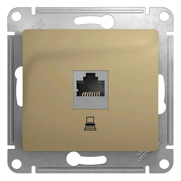 ШЭ Глосса Роз.комп. с/у RJ45, кат.5е (ФИСТАШ, б/рамки) GSL001081K (10шт/уп)