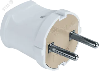Вилка штепсел. прямая б/з белая NCA-PL01-6A-X-WH Navigator 61 358