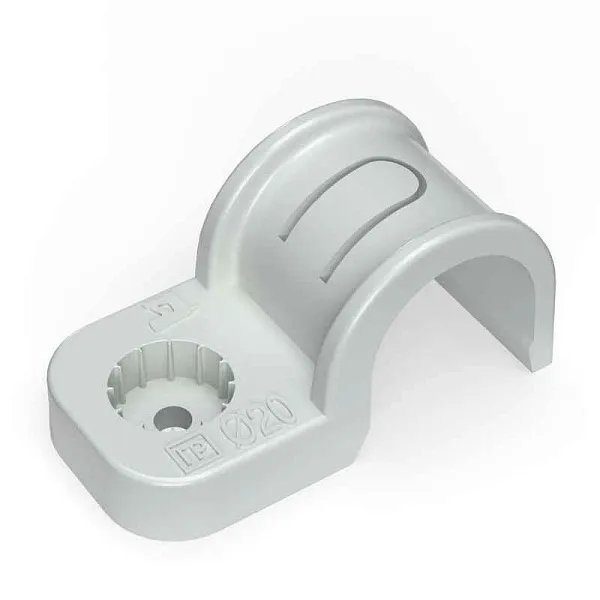 Крепеж-скоба односторонняя d20мм для прямого монтажа атмосф. пластик. сер. (уп.50шт) Промрукав PR13.0369 